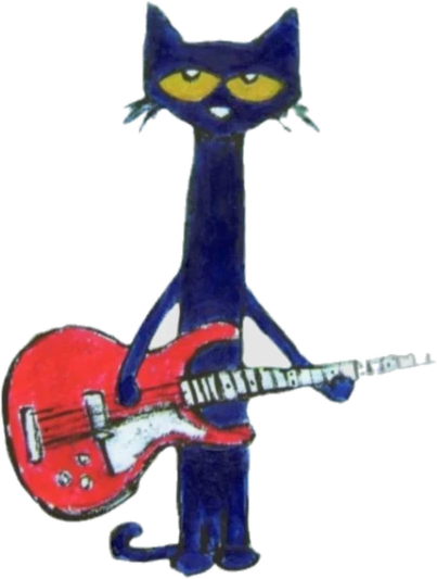 Sticker de um gato tocando guitarra