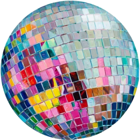 Sticker de um globo de espelhos colorido